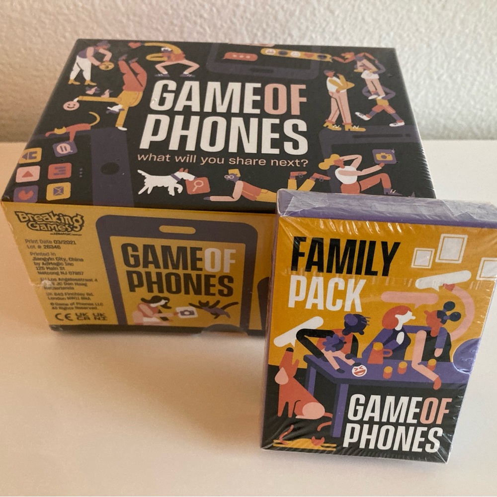 BRAND NEW “Game of Phones” card game + Family Pack expansion